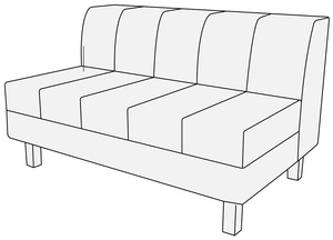 Модуль 2-местный без подлокотников Лима