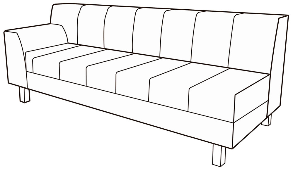 Модуль 3-местный с левым подлокотником Лима