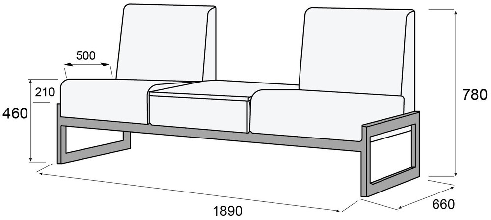 Диван одноместный со столиком Сигма Люкс
