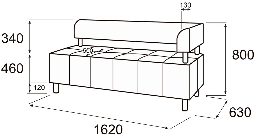 Модуль 3-х местный с правым подлокотником Спринт МП