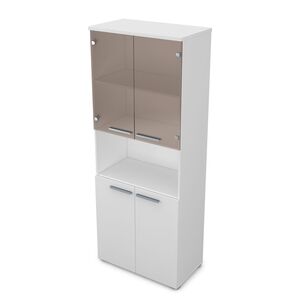 Шкаф высокий со стеклом и нишей