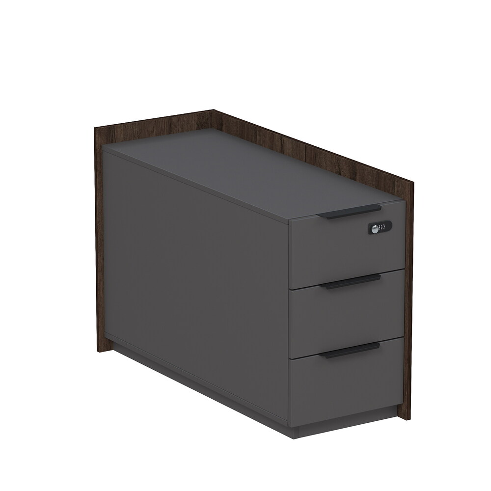 Тумба опорная, угл, с ящиками, с код замком (универс: прав/лев)