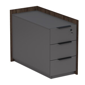 Тумба опорная, угл, с ящиками, с замком (универс: прав/лев)