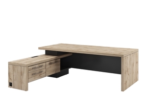 Стол руководителя с опорной тумбой (левый)