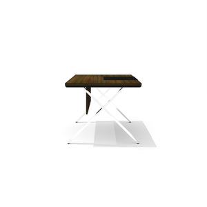 Стол руководителя с траверсом на металлическом каркасе