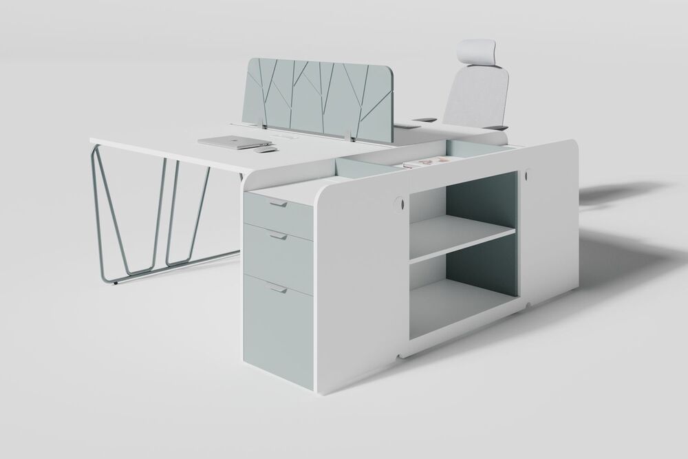 Композиция бенч с ажурной ногой и тумбами (без экрана)