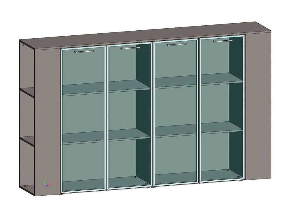 Двойной шкаф средний универсальный с боковыми стеллажами