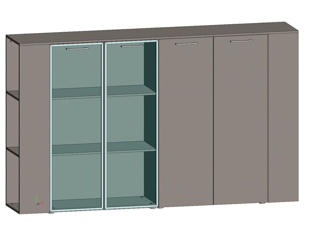 Двойной шкаф средний универсальный с боковыми стеллажами