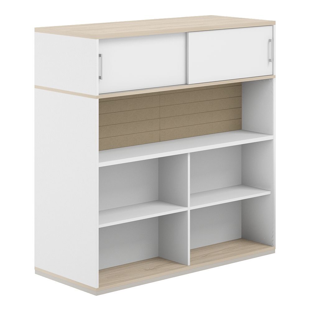 Стеллаж-комбо 2-стор. 1438 с антресолью, с экраном тканевым высоким