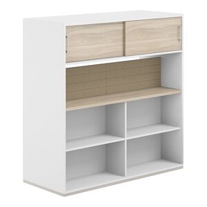 Стеллаж-комбо 2-стор. 1638 с антресолью, с экраном тканевым низким