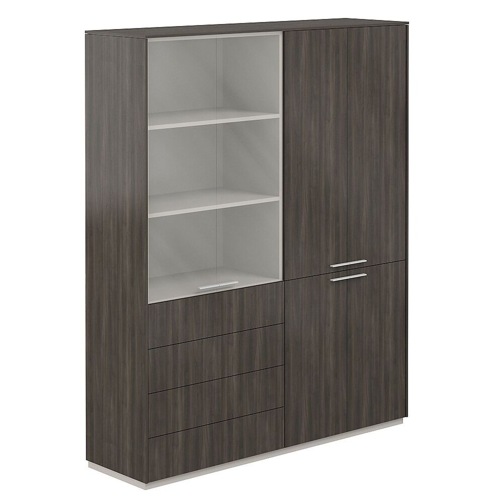 Шкаф высокий + Шкаф высокий со стеклом прозрачным, 4 ящ.