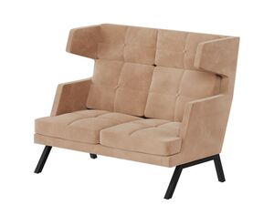 Диван двухместный высокий с декором из пуговиц