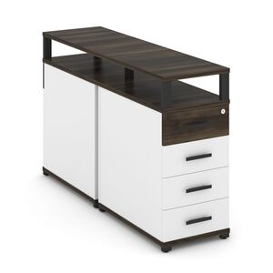 Тумба двухсторонняя опорная/приставная 4 ящика с надставкой