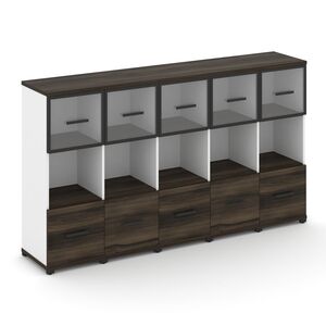 Шкаф пять узких секций, 3 ниши