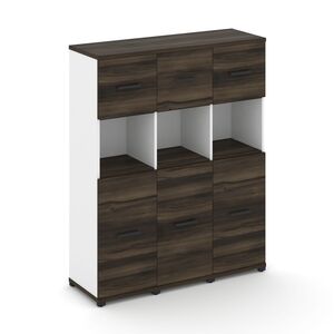 Шкаф три узкие секции, 4 ниши