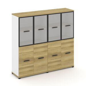 Шкаф две широкие секции, 4 ниши