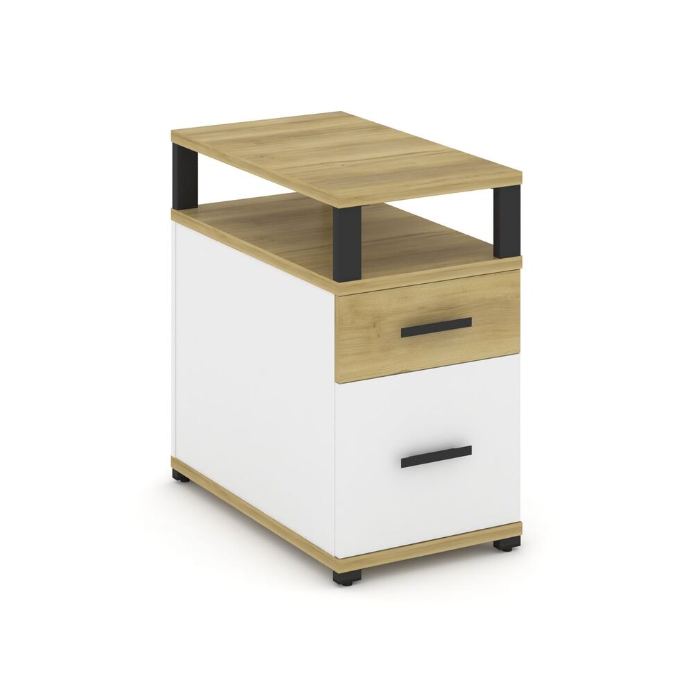 Тумба приставная 1 ящик + 1 распашной фасад с надставкой