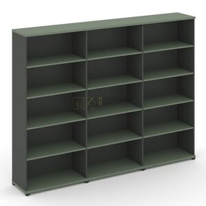 Стеллаж три широкие секции, 5 ниш