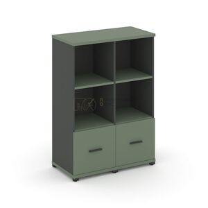 Шкаф две узкие секции, 3 ниши