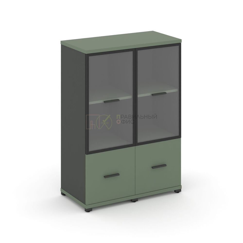 Шкаф две узкие секции, 3 ниши