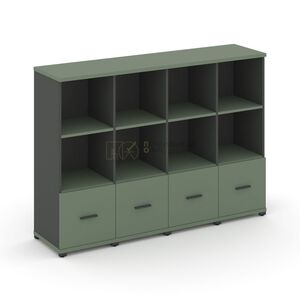 Шкаф четыре узкие секции, 3 ниши