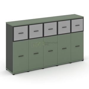 Шкаф пять узких секций, 3 ниши