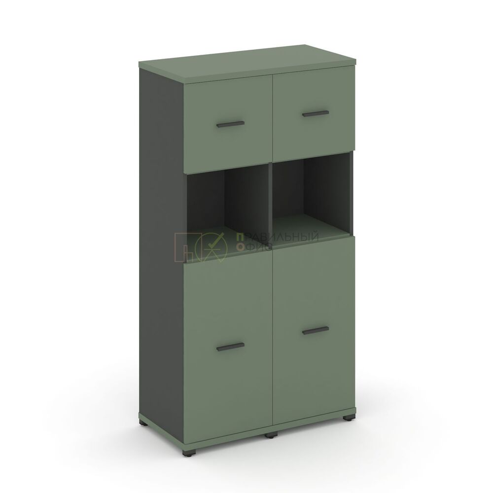 Шкаф две узкие секции, 4 ниши