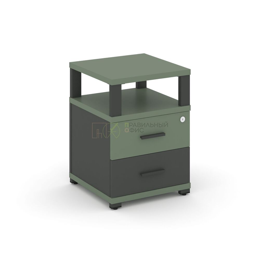 Тумба приставная 2 ящика с надставкой