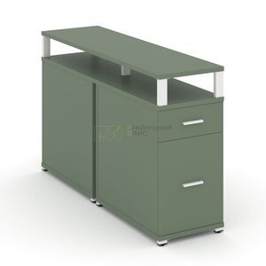 Тумба двухсторонняя опорная/приставная 1 ящик + 1 распашной фасад с надставкой