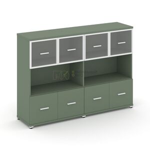 Шкаф две широкие секции, 3 ниши