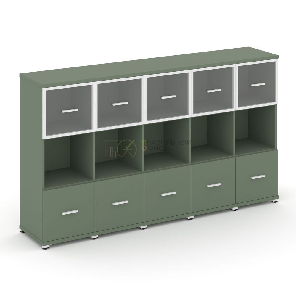 Шкаф пять узких секций, 3 ниши