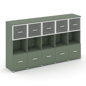 Шкаф пять узких секций, 3 ниши