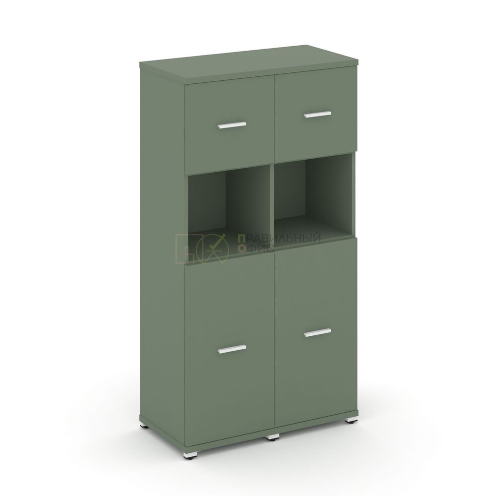 Шкаф две узкие секции, 4 ниши