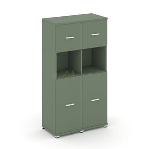 Шкаф две узкие секции, 4 ниши