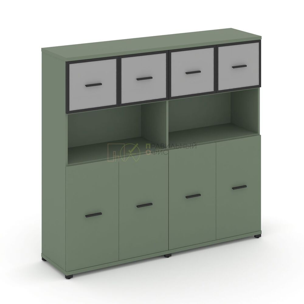 Шкаф две широкие секции, 4 ниши