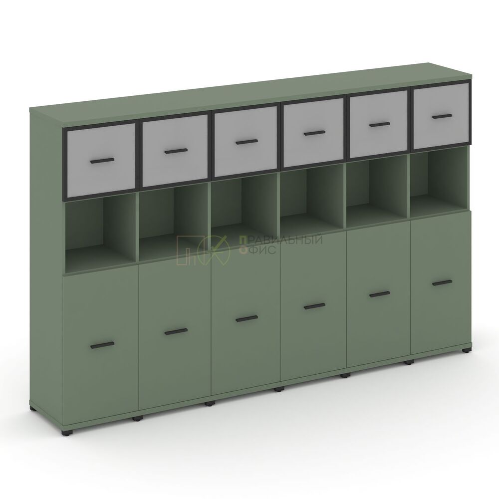 Шкаф шесть узких секций, 4 ниши