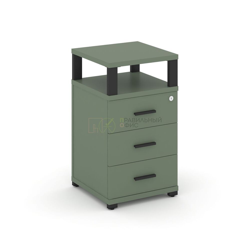 Тумба приставная 3 ящика с надставкой