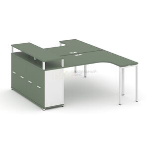 Рабочая станция с опорным распашным шкафом с верхним горизонтом