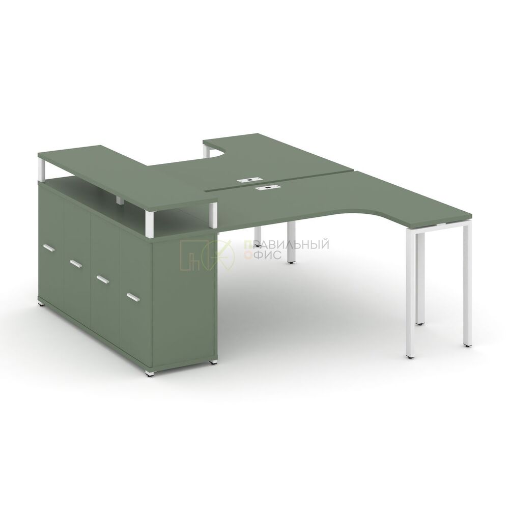 Рабочая станция с опорным распашным шкафом с верхним горизонтом