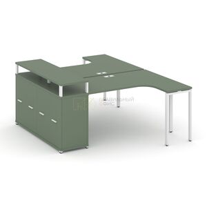 Рабочая станция с опорным распашным шкафом с верхним горизонтом