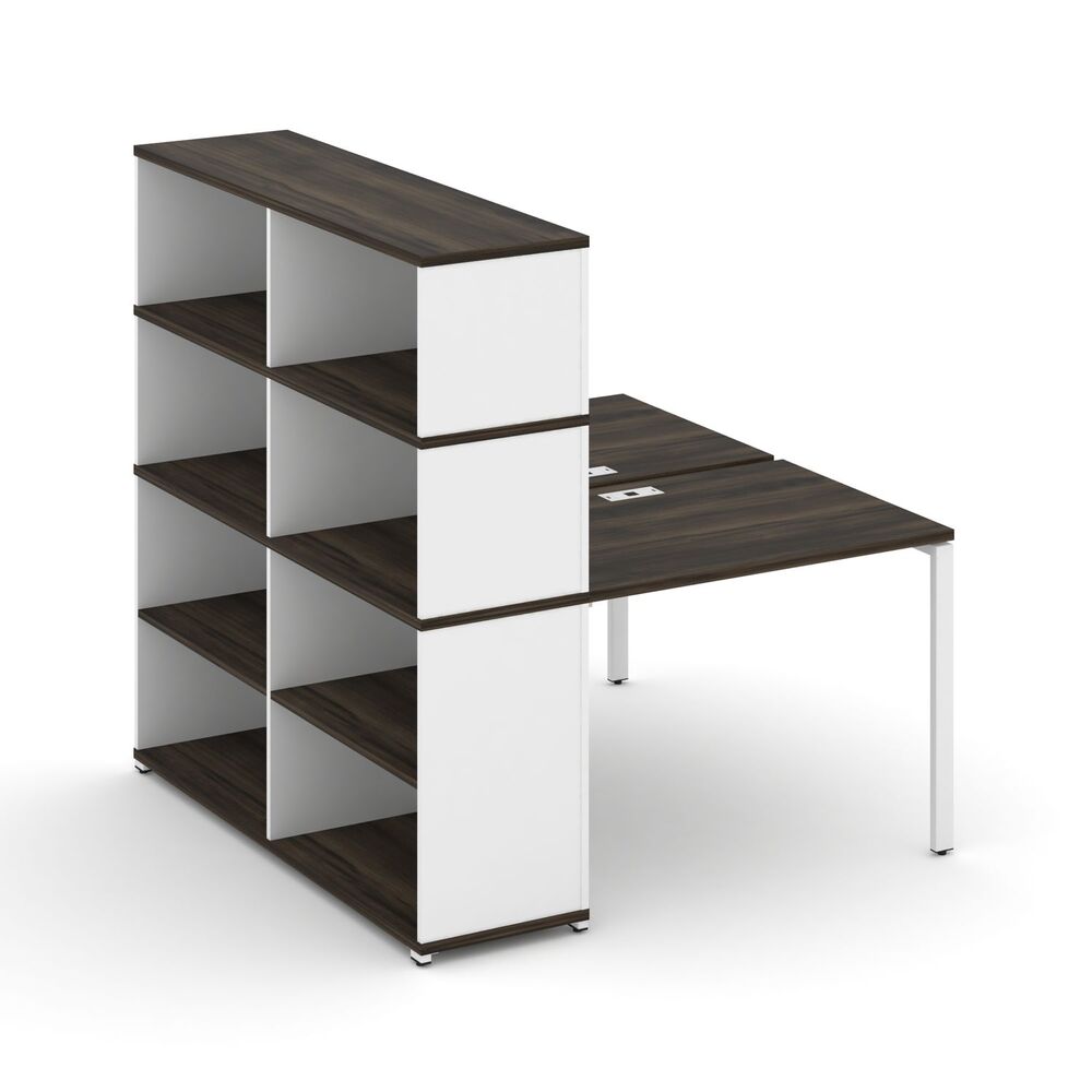 Рабочая станция с опорным стеллажом с надставкой высокой