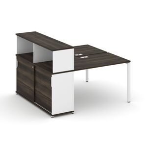 Рабочая станция с опорным шкафом купе с надставкой низкой