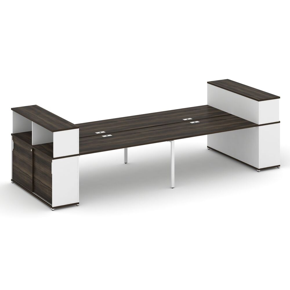 Рабочая станция с опорными шкафами купе с надставкой низкой