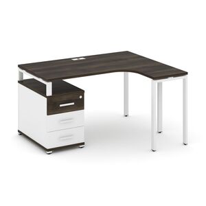 Стол эргономичный правый с опорной тумбой