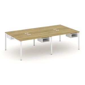 Рабочая станция двухсторонняя с подвесными тумбами на 4 места