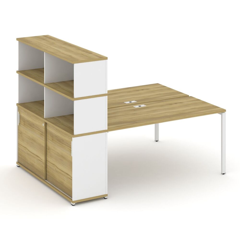 Рабочая станция с опорным шкафом купе с надставкой высокой