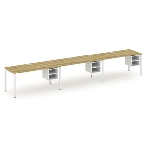 Рабочая станция односторонняя с подвесными тумбами на 3 места