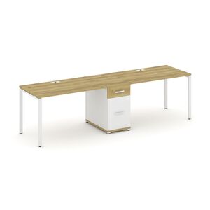 Рабочая станция на 2 места с одной опорной тумбой