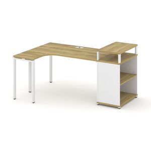Стол эргономичный с опорным стеллажом с верхним горизонтом левый