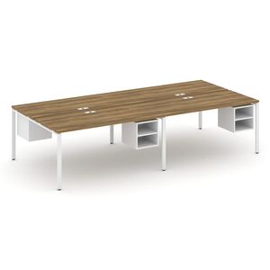 Рабочая станция двухсторонняя с подвесными тумбами на 4 места